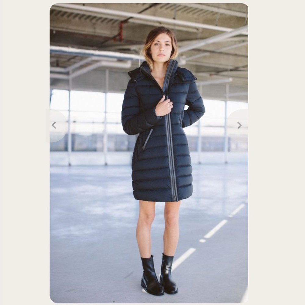 Mackage Farren Lightweight Down Coat in Black, Size S